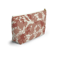 Floral Plaid Accessory Pouch w T-bottom in Red